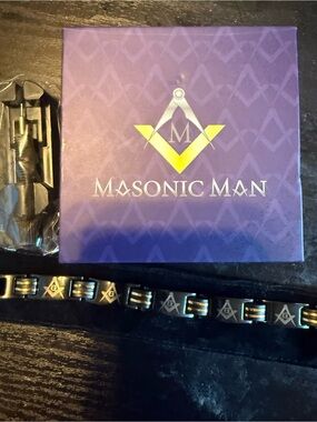 Men's Black and Gold Titanium Bracelet